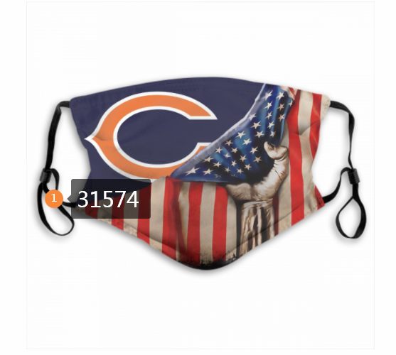 NFL 2020 Chicago Bears #12 Dust mask with filter